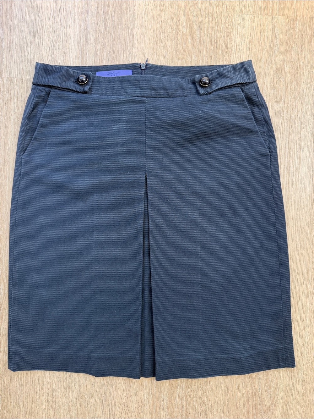 Les Copains Blue Women’s Navy Textured Pleated Skirt IT 44